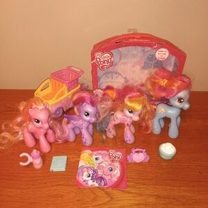 My Little Pony 2009 Lot of 4 with Accessories Pinkie, Star, Toola Roola & Dash